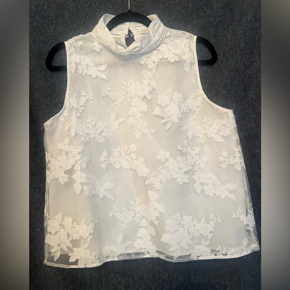 Zara white organza top
